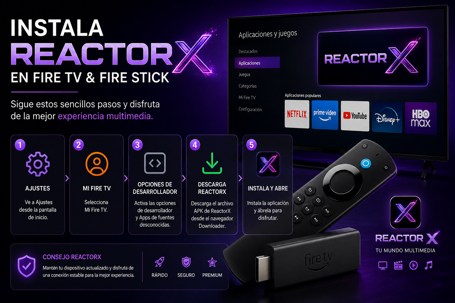 Cómo instalar ReactorX en Fire TV